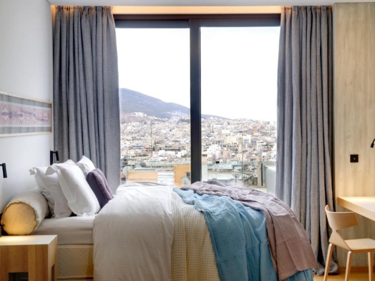 bedroom with view, coco mat hotel, athens, greece